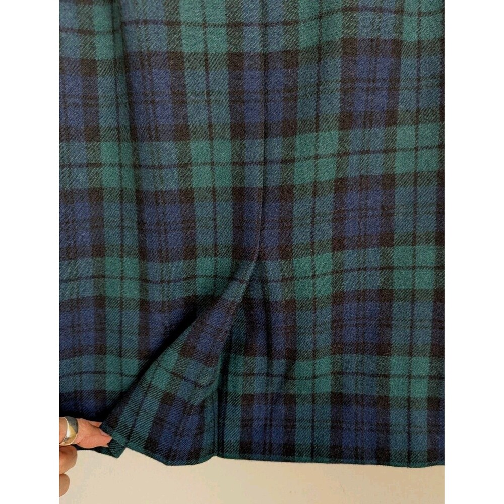 Vtg Pendleton Wool Skirt Blackwatch Tartan Plaid USA Tagged 8 Navy Green Classic - Picture 7 of 9